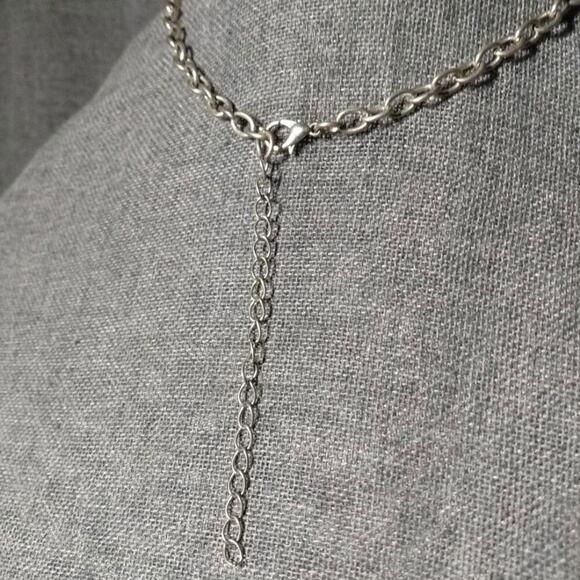 Vintage Boho Silvertone Collar Necklace with Charm Dangles - Picture 4 of 4